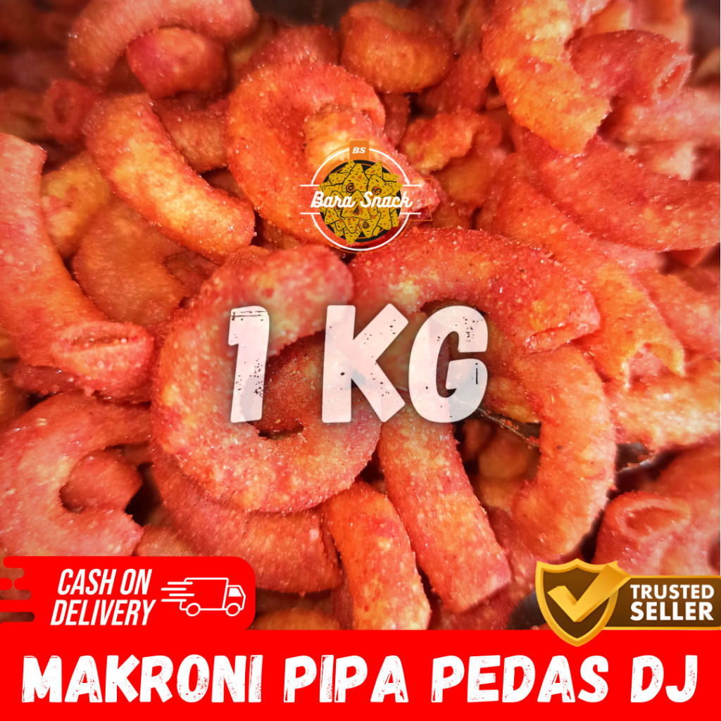 

[ 1KG ] Makaroni Pipa Pedas Daun Jeruk / Makaroni Bantet / Camilan Snack Kiloan Murah -B