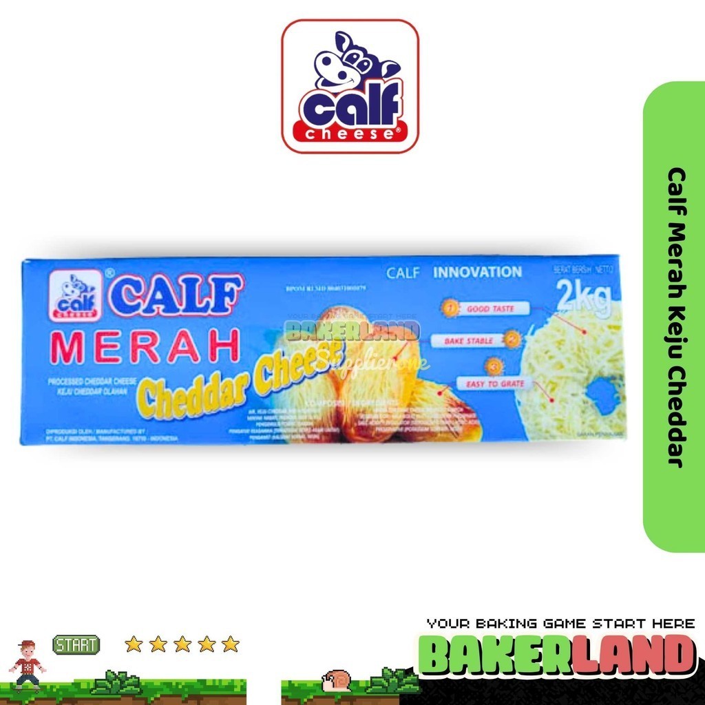 Calf Cheese / Keju Cheddar 2kg / Calf / Calf Keju Cheddar / Cheddar Cheese / Red Cheddar / Cheddar /