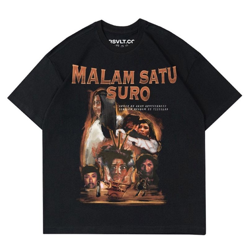 KAOS VINTAGE HORROR SUZANNA - MALAM SATU SURO | T-SHIRT OVERSIZED SUZANNA FILM | BAJU HITAM PRIA tee