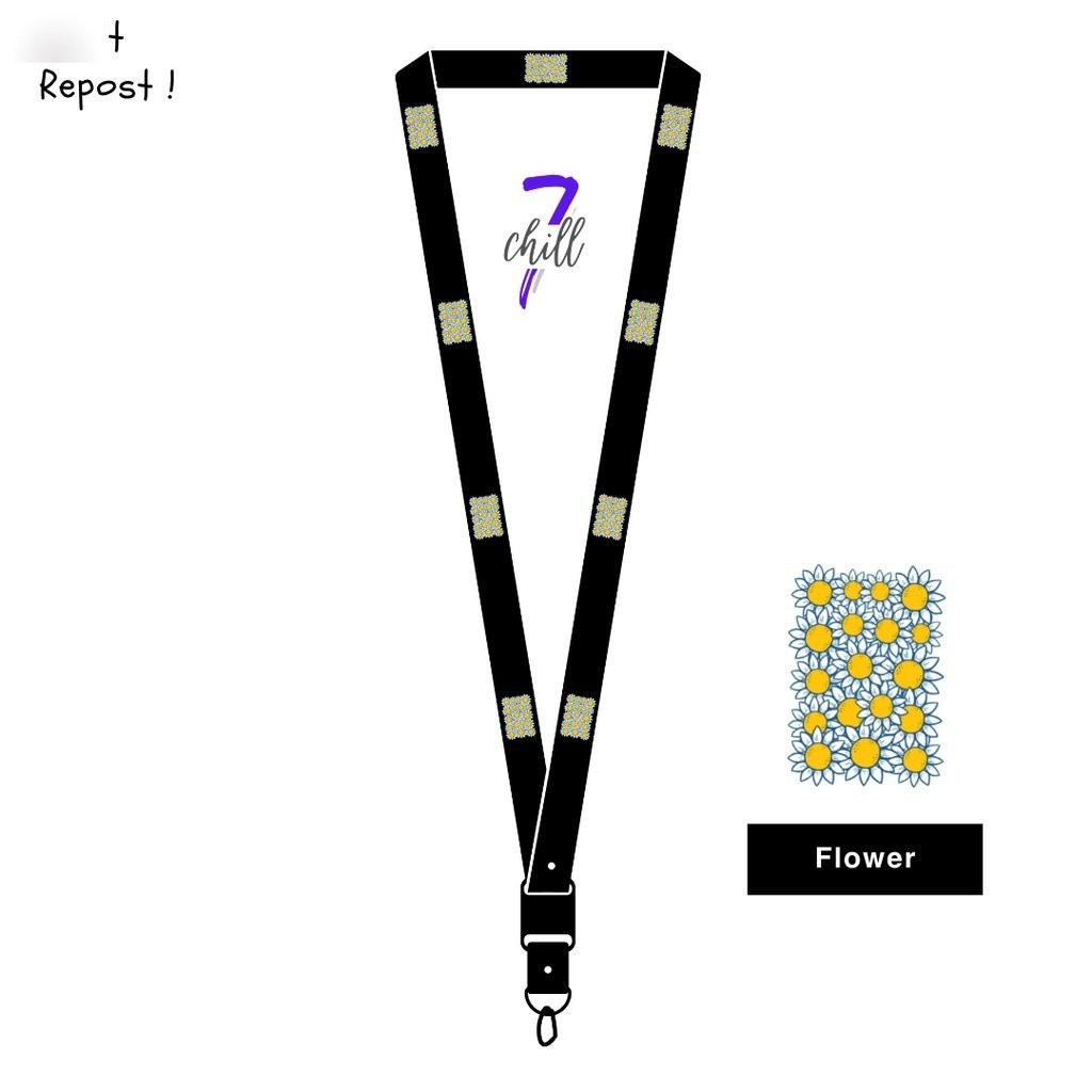 

Lanyard Vintage Flower ID Card Custom Lucu Tali Gantungan Pods Name Tag Kartu Nama