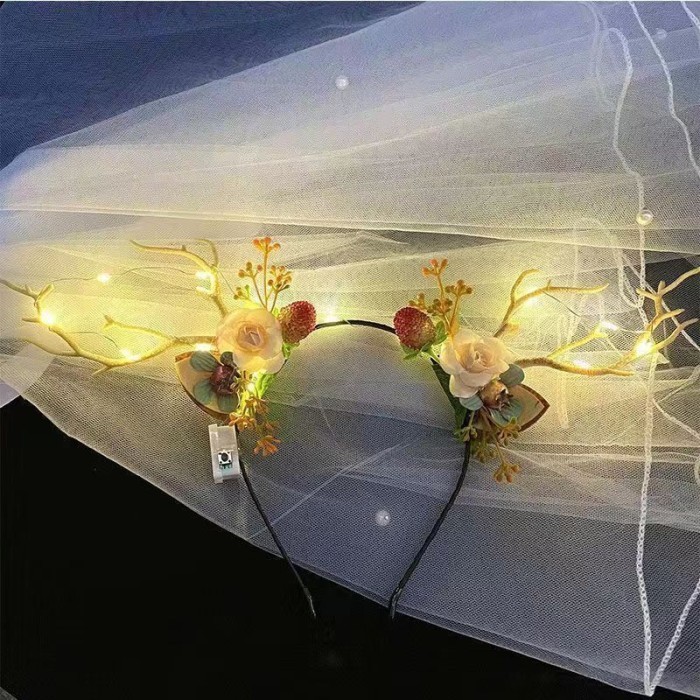 Bando Tanduk Rusa Lampu Led Bando Christmast Rambut Natal