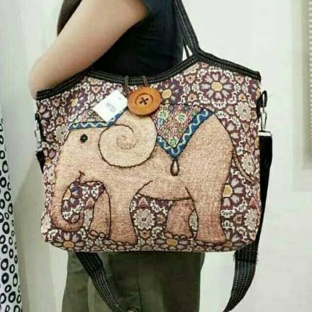TAS KANVAS THAILAND / TAS THAILAND / TAS GAJAH OWL / TAS SELEMPANG / TOTE BAG THAILAND KANVAS
