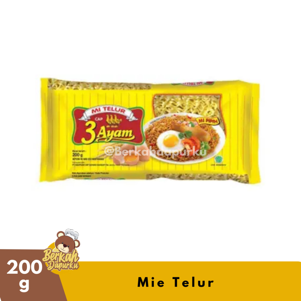 

3 Ayam Mie Telor Kuning 200g Isi 2