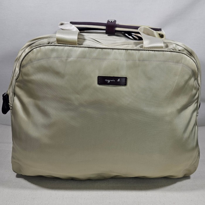 Agnes B Japan original boston duffle shoulder 2way bag tas travel selempang jumbo mewah luxury cream