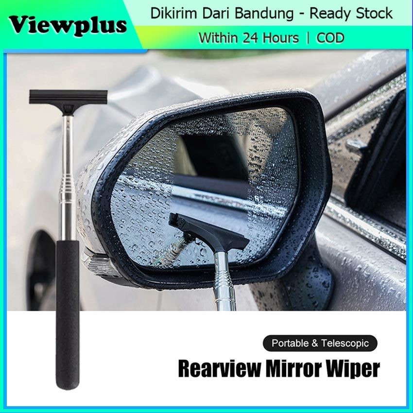 Tongkat Pembersih Wiper Kaca Spion Anti Air Kabut Panjang Adjustable Portable / Alat Pembersih Kaca 