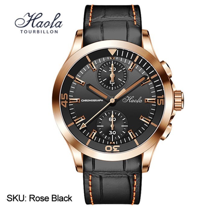 HAOFA AUTOMATIC MECHANICAL CHRONOGRAPH WATCH 1600 - Rose Gold