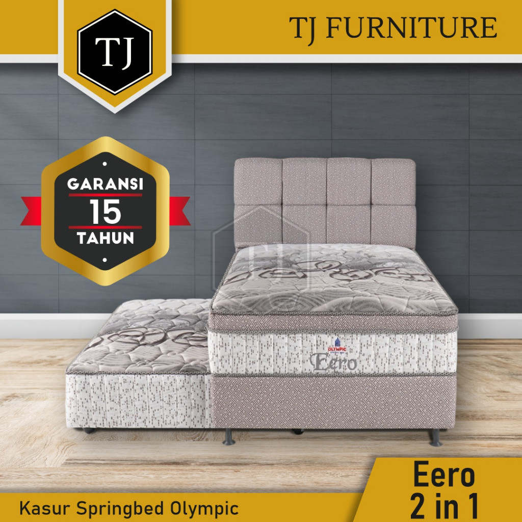 Olympic Springbed Eero 2 in 1 Euro Top / Kasur Spring Bed 2in1 Sorong 120 x 200 cm Full Set Sandaran Original