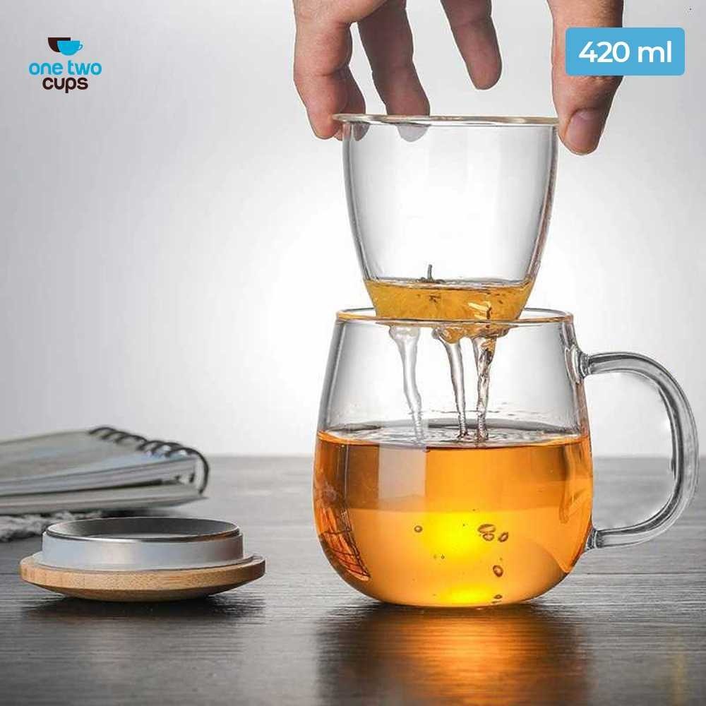 Gelas Cangkir Teh Tea Cup Mug with Infuser Filter