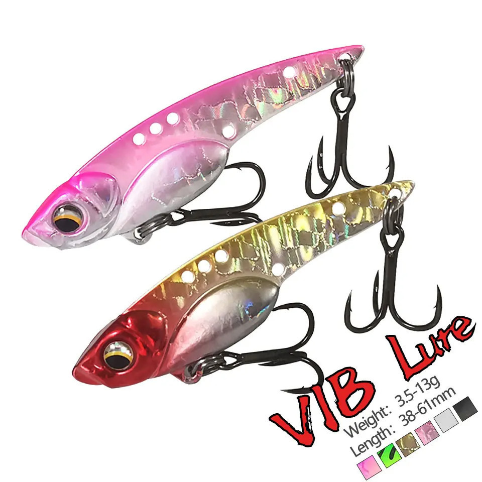 LUC Umpan Pancing Jig Logam Sendok Spinner 7G/10G/14G VIB Umpan Pancing Kait Trebel Putar Pisau Teng