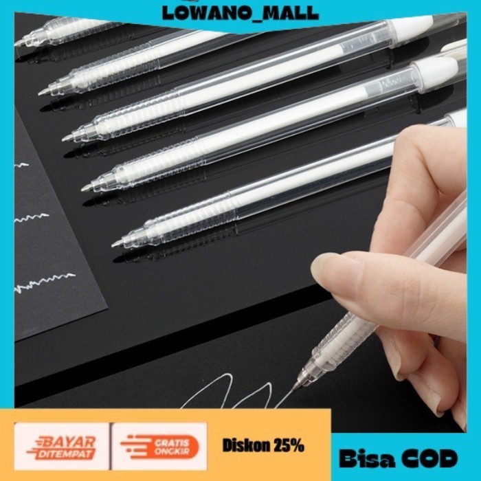 

[[BEST QUALITY]] TERLARIS Pen Liner Highlight Tinta Putih White Gel Pen Anti Air Pena COD