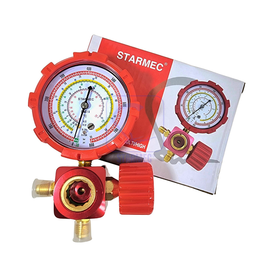 Manifold AC Single R32 R410a R22 Sightglass (Knob Plastik) High