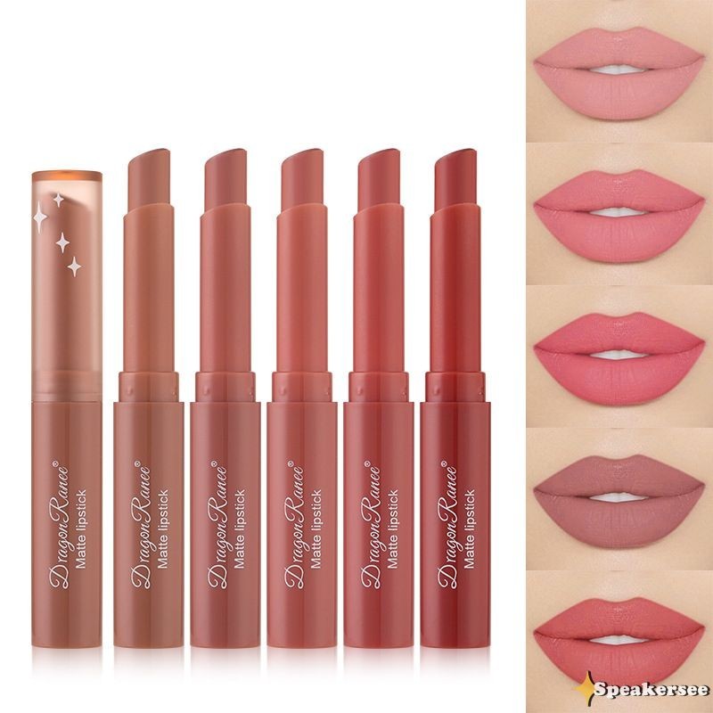 Dragon Ranee Lipstik Wajah Matte Mist Lipstik Cameo Coklat Lipstik Berwarna Nude-SS