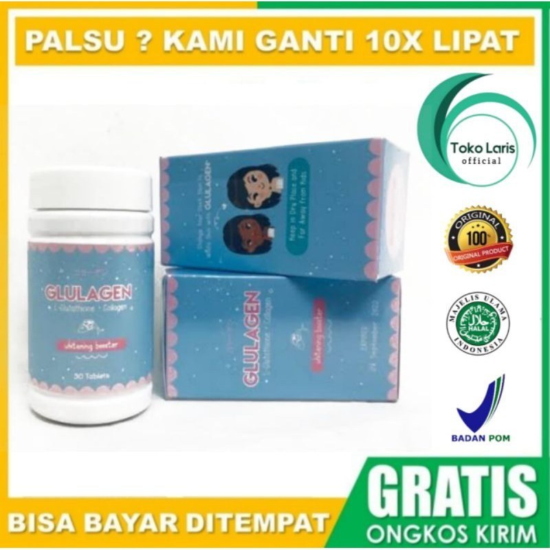 GLULAGEN BY JASMAN SOLAH ASLI ORIGINAL KAPSUL PEMUTIH BADAN/KULIT ALAMI WHITENING CAPSULE