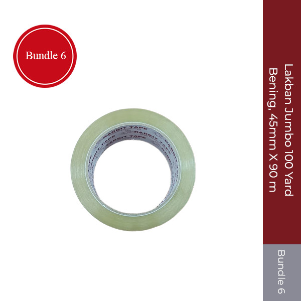 

Lakban Jumbo 100 Yard Bening, 45mm X 90 m Bundle 6