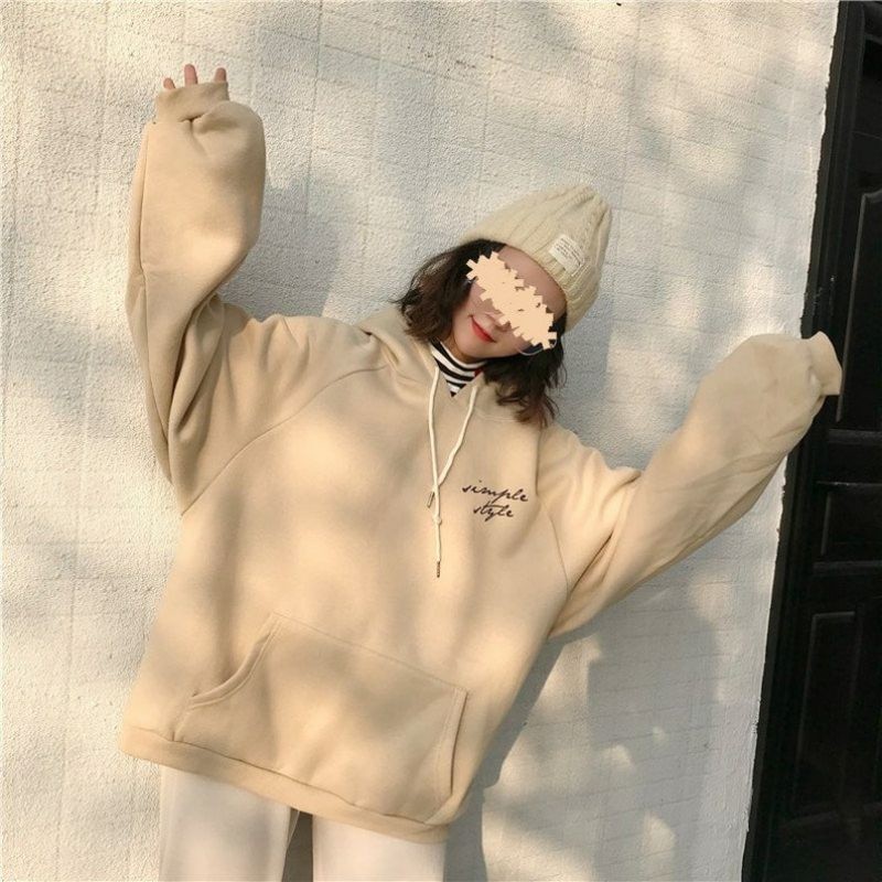 (S - 6XL) Hoodie Korean Style SIMPLE STYLE IRIDESCENCE Big Size OVERSIZE Pria Wanita Long Sleeve Lil