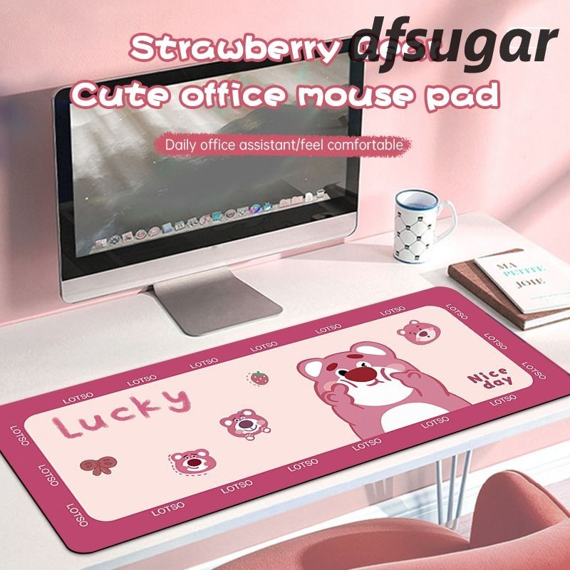 Alas Tetikus Keyboard Beruang Stroberi Alas Tetikus Anti Selip Kartun Lucu Alas Meja Laptop Komputer
