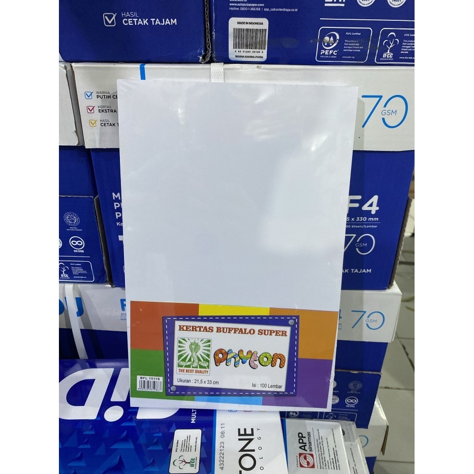 

Kertas Bufalo Folio Putih / Kertas Cover Bufalo Warna Putih Polos