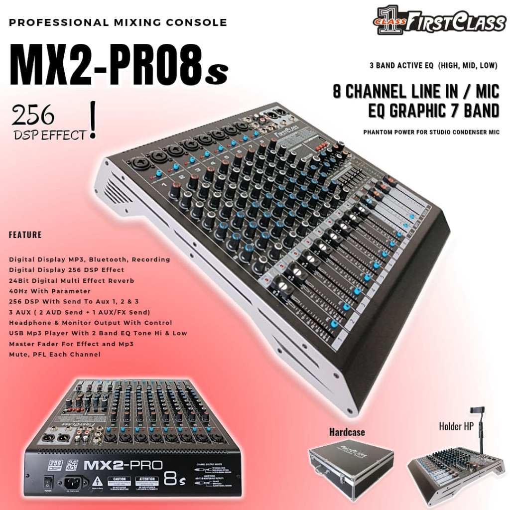 MIXER FIRSTCLASS MX2 - PRO 8S 8 CHANNEL Mixer 8ch MX2 PRO8S MX 2 PRO 8 S