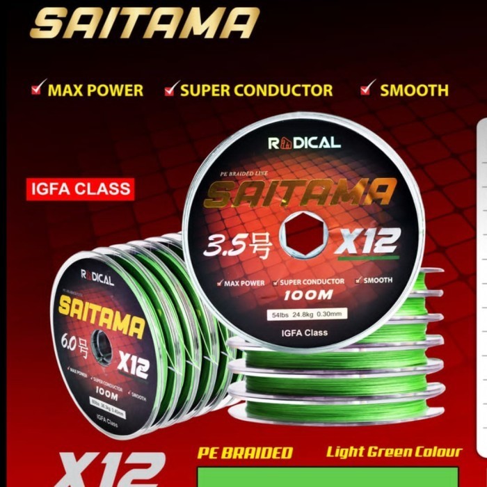 Best Promo -[pipit_id1] Senar PE X12 Radical Saitama 100 meter connecting - 3.5