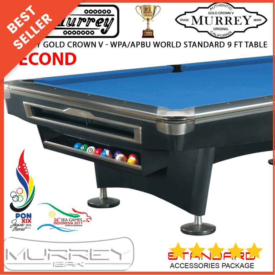 MEGA PROMOSI UNTUK BULAN INI (SECOND) Murrey Gold Crown V STD 9 ft Pool Table - Meja Billiard Biliar