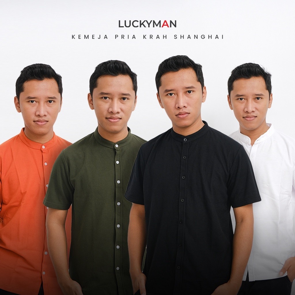 Mokoworkwear - Kemeja Pria Kerah Shanghai By Luckyman