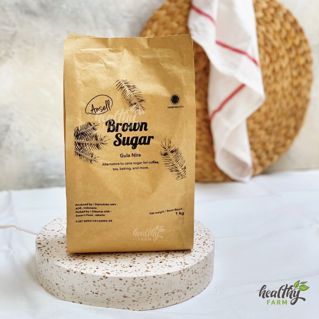 

Brown Sugar Bubuk Ansell / Gula Merah / Coconut Sugar / Nira Kelapa / Palm Sugar / Gula Kelapa 1kg