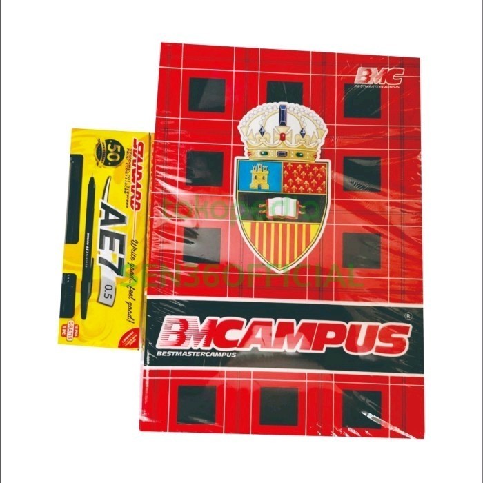 

TX paket buku tulis campus + pulpen standar (paket 1pak)