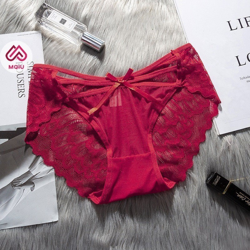 new product mqiu - celana dalam wanita renda seksi cd renda g string wanita transparan tali samping