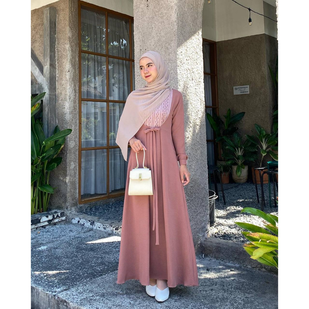 MIza - Indira Dress Pakaian Muslim Wanita Dress Gamis