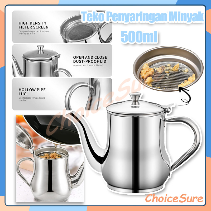 Teko Air / Oil Pot / Teko serbaguna kecil / Teko Teh Stainless Anti karat Ukuran 500ml