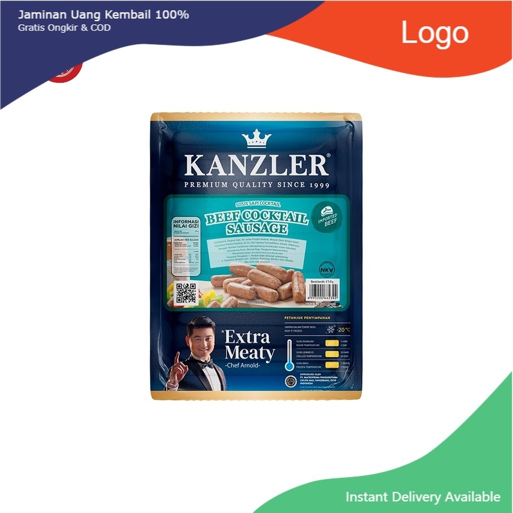 

Kanzler Beef Cocktail Sausage, Sosis Sapi Halal
