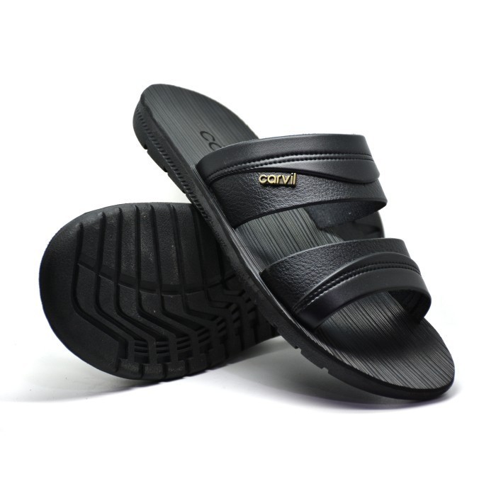 New Collection Carvil Sandal Pria Ferguso-02 M - Black, 44