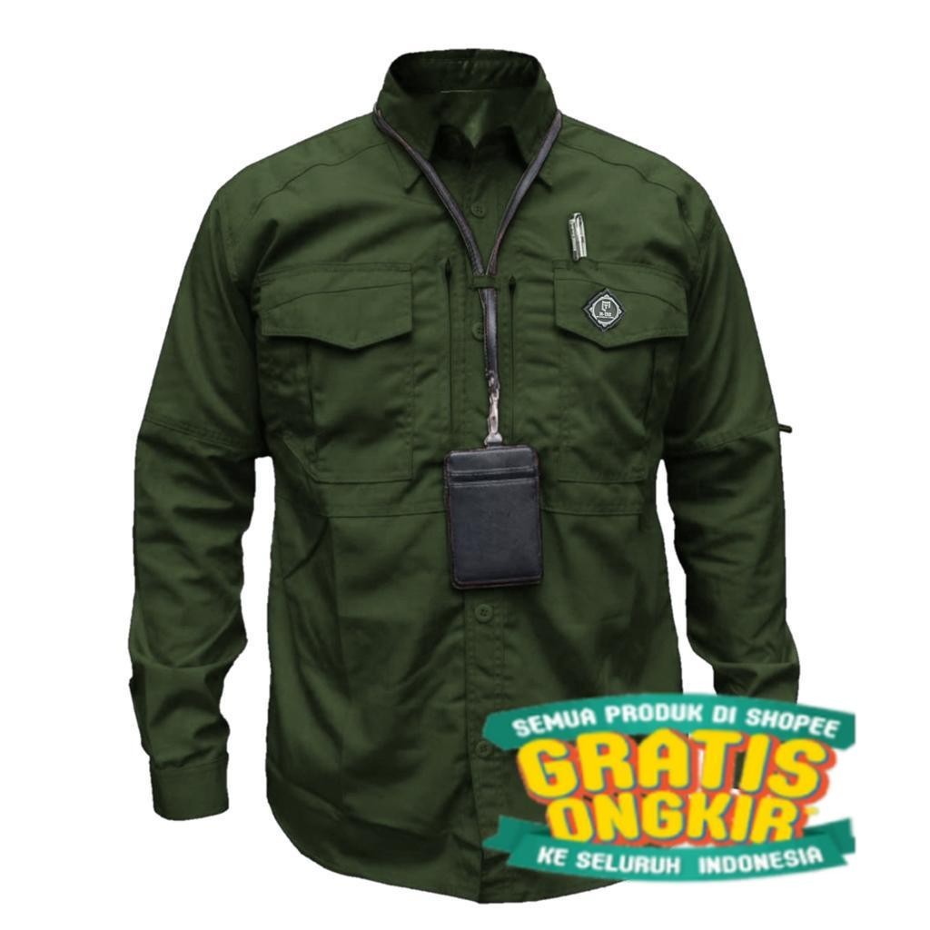 Kemeja Tactical Lengan Panjang Baju Kerja Lapangan Pria Big Size Jumbo/ jumbo big size besar
