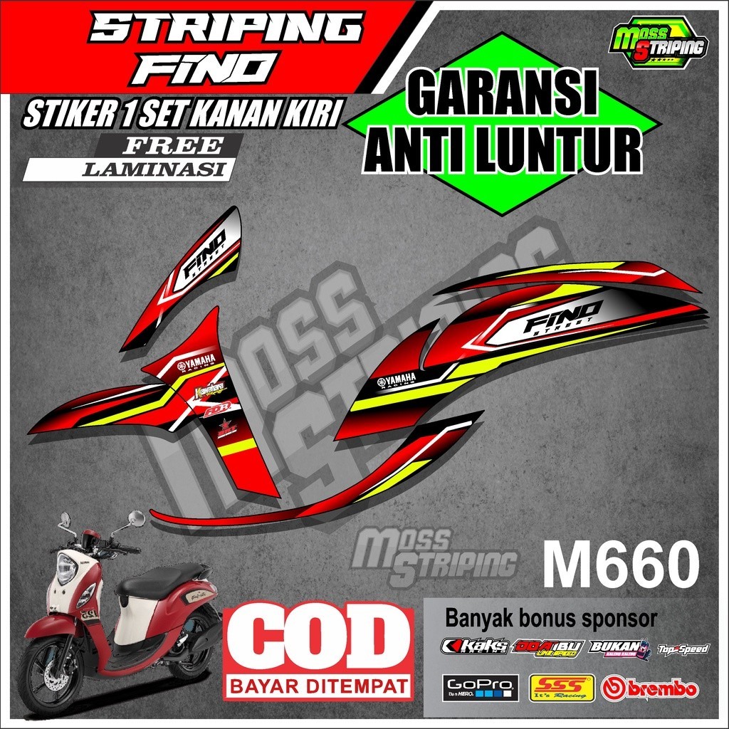 STIKER MOTOR STRIPING FINO 125 GRANDE PREMIUM KODE M660 STICKER MOTOR SETRIPING LIST VARIASI FINO 12