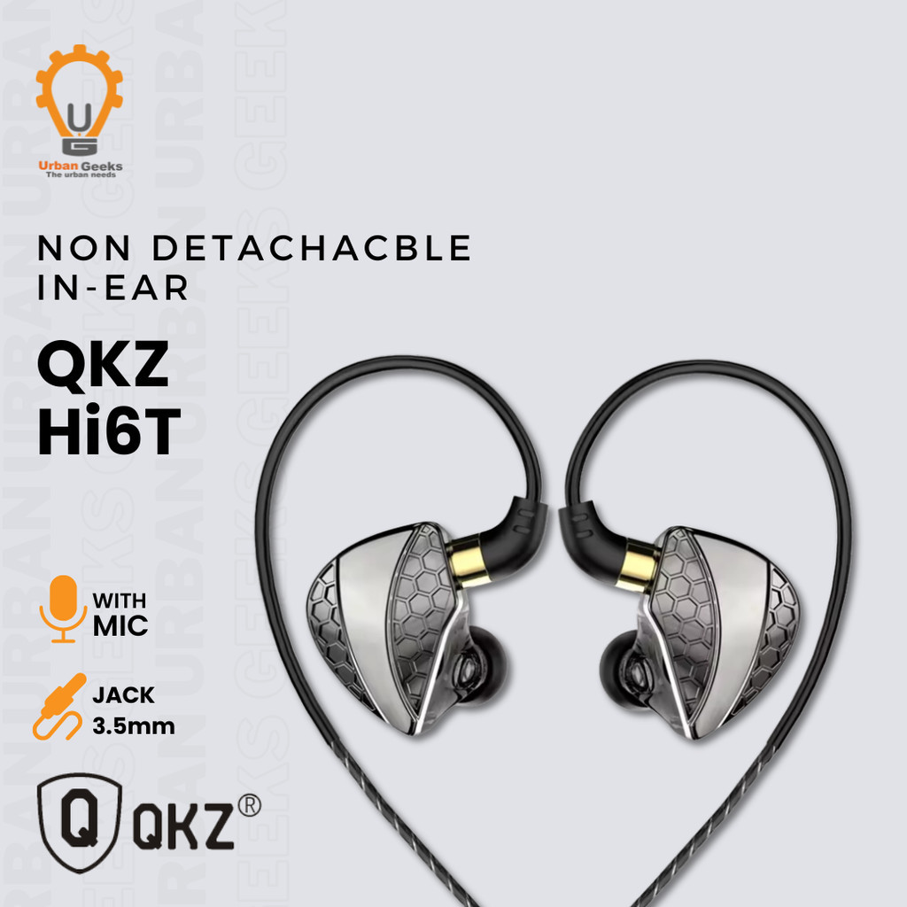 QKZ Hi6T Dynamic Earphone Hi-Res HiFi Stereo Surround Music Earphone