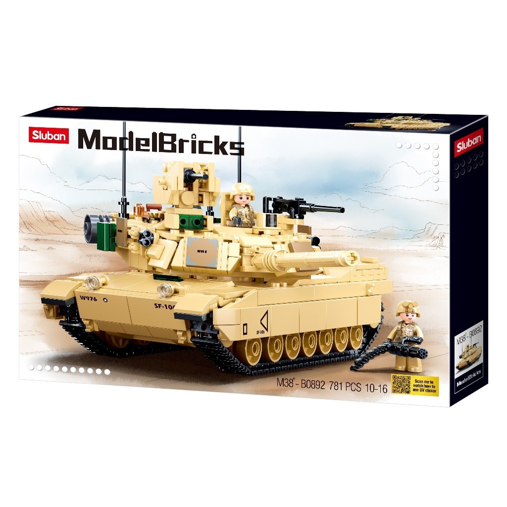 Mainan Balok Susun Sluban Model Bricks M1A2 Sep V2 Abrams M38-B0892