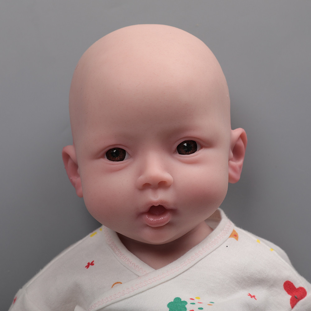 Herpinker 18.5 inches Full Silicone Newborn Baby Doll Soft Silicone Baby Doll Silicone Lifelike Rebo