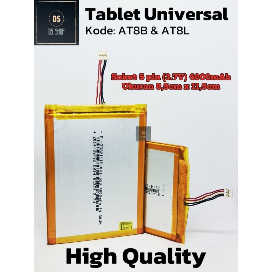 Baterai Batre Battery tab tablet anak universal prestigio multipad soket 5 pin 3.7 v 3600 mAh ukuran