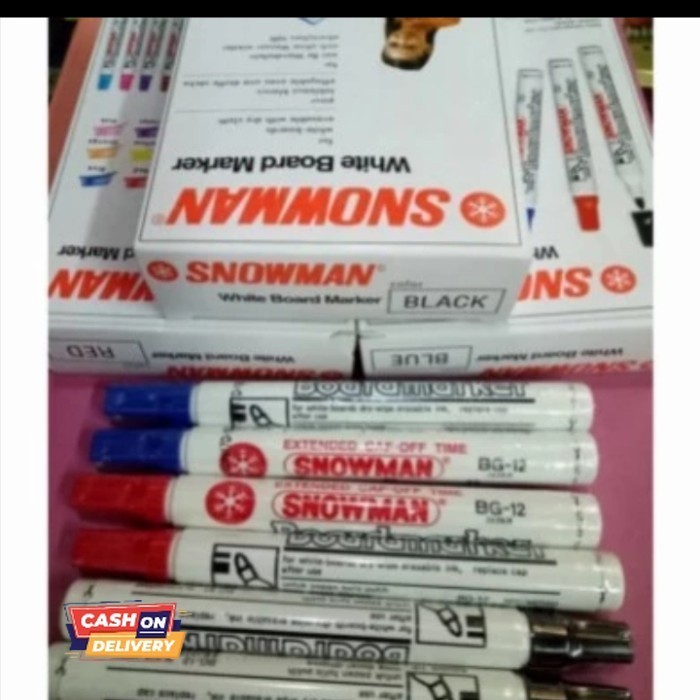 

✨LARIS✨ -SPIDOL SNOWMAN WHITEBOARD 1 LUSIN ISI 12 PCS - Merah