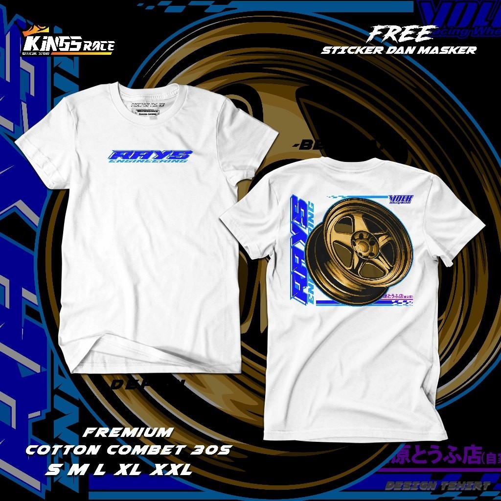 Kaos Velg Rays Engineering | Kaos Mobil Racing | KINGRACE