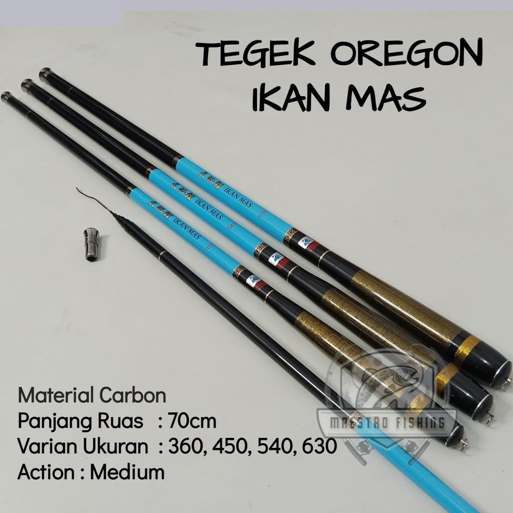 Joran Tegek Carbon Oregon Ikan Mas 360 450 540 630 Action Medium Tangkai Tongkat Pancing Ringan Baha