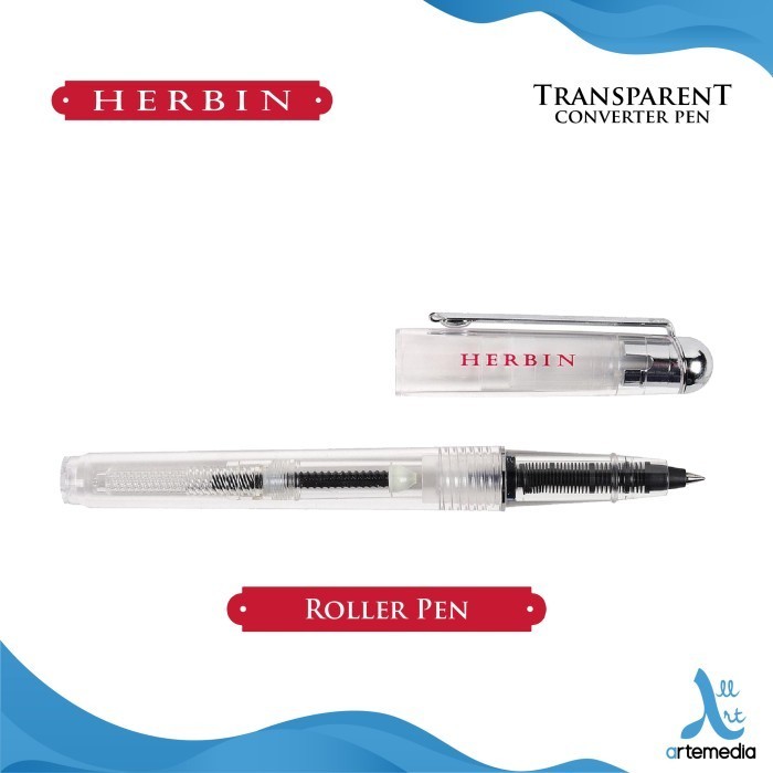 

58FED~ Best Quality Pulpen Isi Ulang Herbin Transparent Converter Pen Roller Fountain Pen - ROLLERBALL PEN