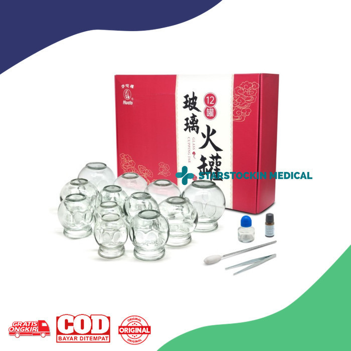 Kop Angin Bekam Hwato Kaca Isi 12 Glass Vacuum Cupping Jar