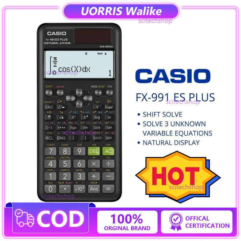 

CASIO FX-991ES Plus2 - Kalkulator Sekolah/Kuliah - Scientific/Saintifik - 417 fungsi