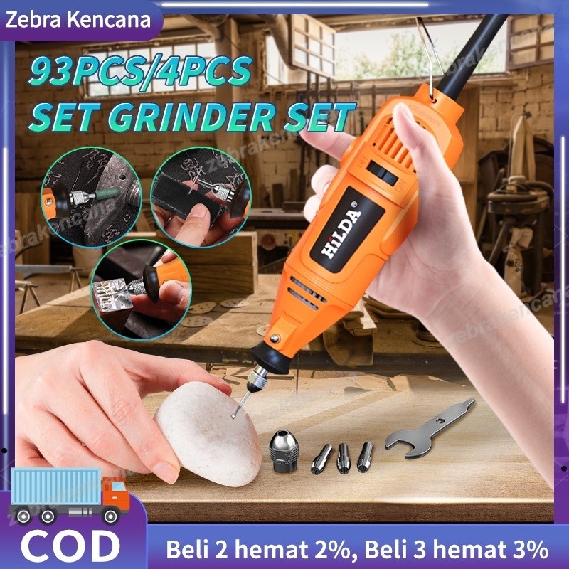 200W Mini Die Grinder Set Dengan Poros Fleksibel Bor Gerinda Tuner / Grinder mini hilda / gerinda mi