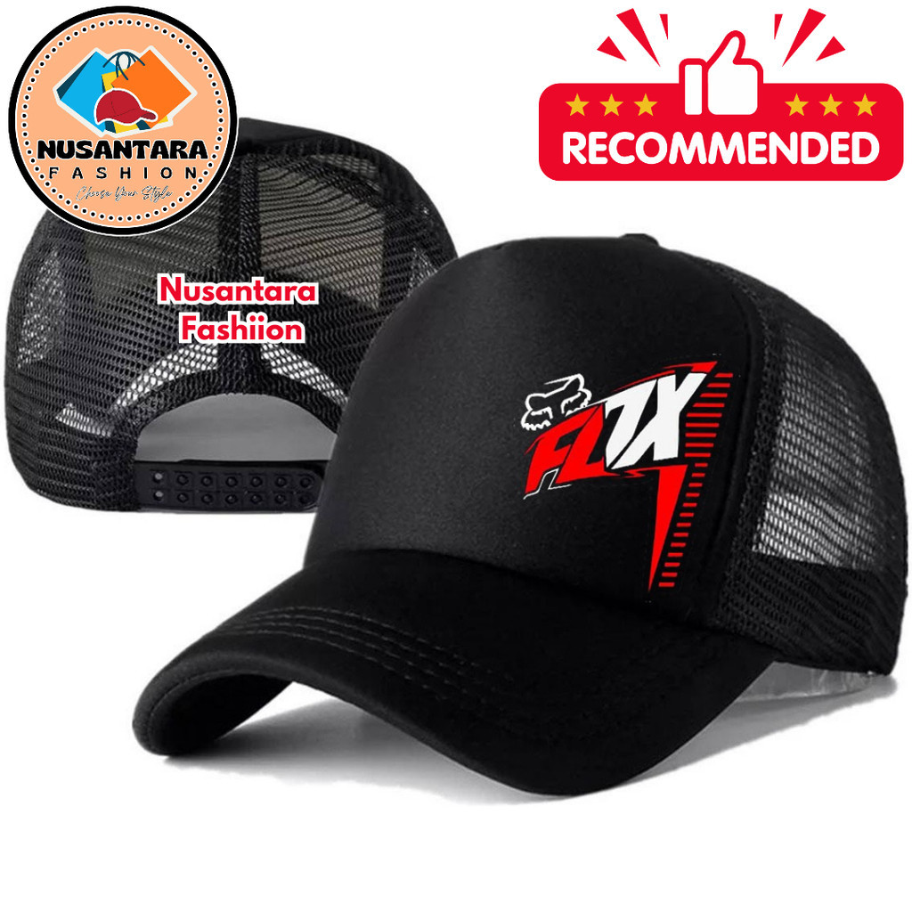 Nusantara Fashiion Topi Trucker FOX - Topi Distro FOX Logo - Topi FOX Premium - Topi Pria Dewasa - T