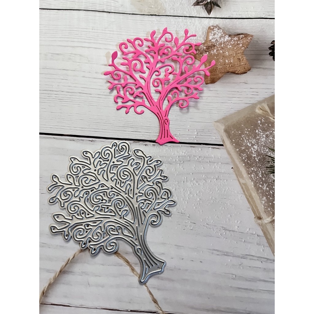 

DIY Cards Scrapbooking Decor Embossing Dies Cut Stencils Branch Tree Folder Craft Delicate Leaves Metal Die Cutting Dies