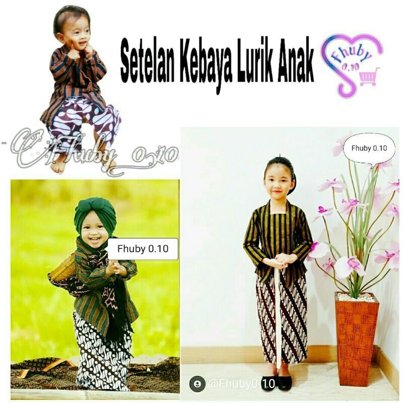 LURIK Setelan Kebaya Lurik Anak Balita // Kebaya Adat Anak // Kebaya Lurik+Rok Putih