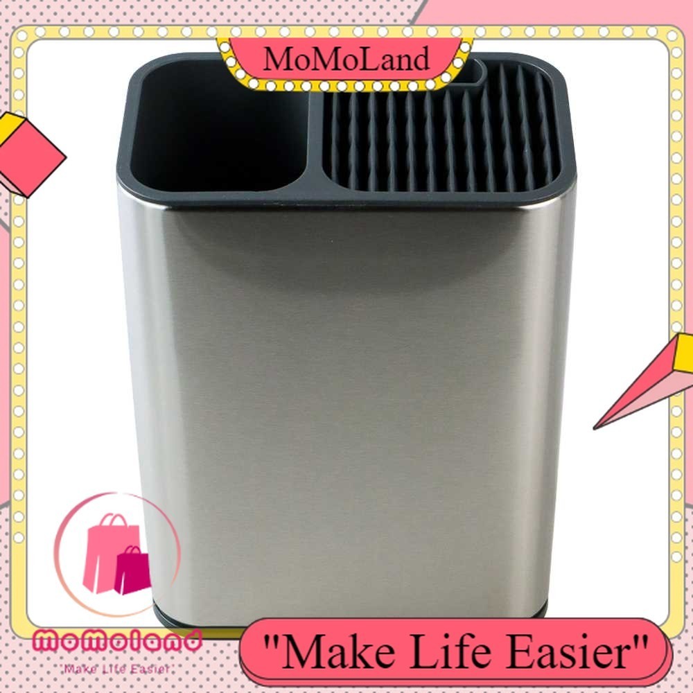 >>MoMoLand<< ANHO Tempat Pisau Dapur Spatula Stand Holder Stainless Steel - SUS435