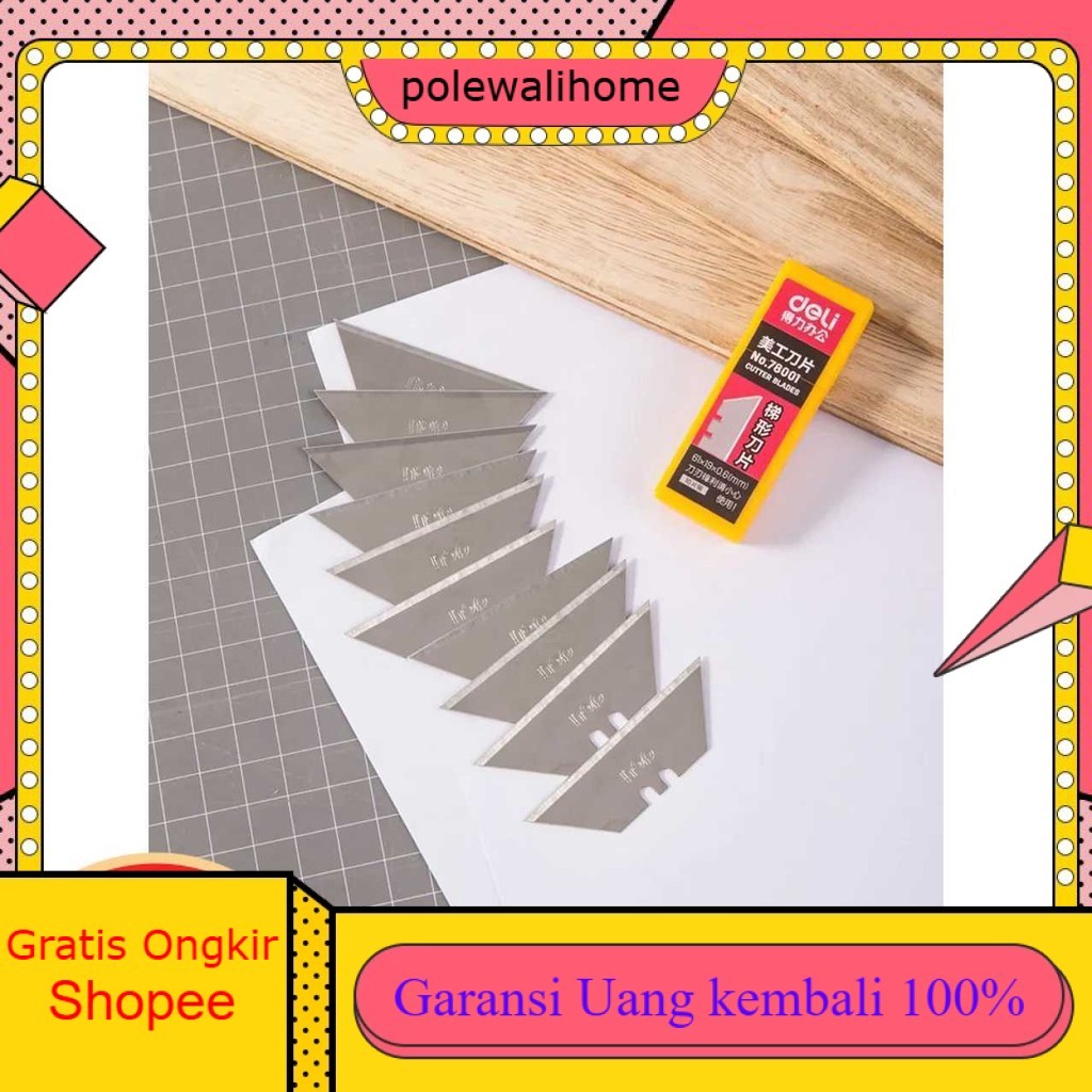 

Deli Mata Pisau Cutter Knife Blade Alloy Steel SK5 19mm 10 PCS - 78001